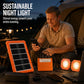 ☀️ Tragbares Solarstromsystem – 4 W Panel, 2400 mAh Akku, Typ-C/USB/DC. Inkl. 2 LED-Leuchten. Wasserdicht, stoßfest. Für Camping & Notfälle 🛡️