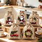 🎁Weihnachtliche Geschenksäckchen aus Polyester mit Kordelzug, 10 Stück