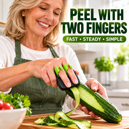 Ergonomischer Zwei-Finger-Schäler für Obst und Gemüse