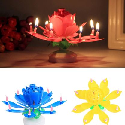 Ideales Geschenk - Bunte Geburtstagskerzen in Form einer Lotusblume